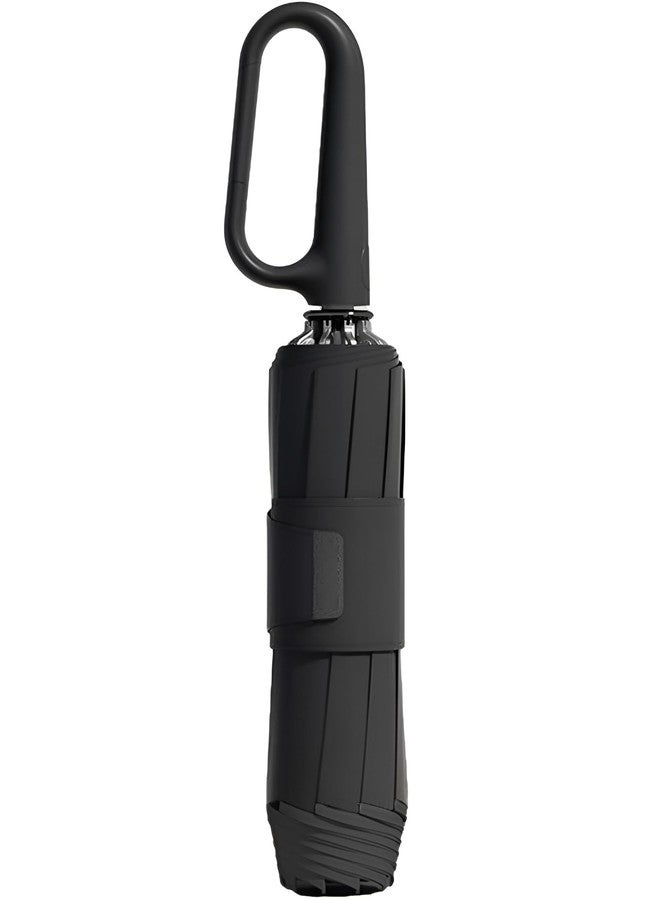 Contacts Ring Buckle Umbrella 2025 - Two Folding Travel Umbrella, Windproof, Automatic Open/Close, Compact for Rain & Sun (Black) - Image 1